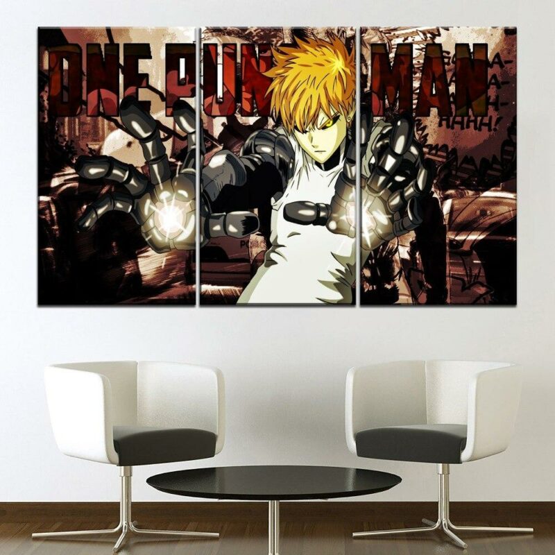Tableau One Punch Man Genos Puissant Cyborg